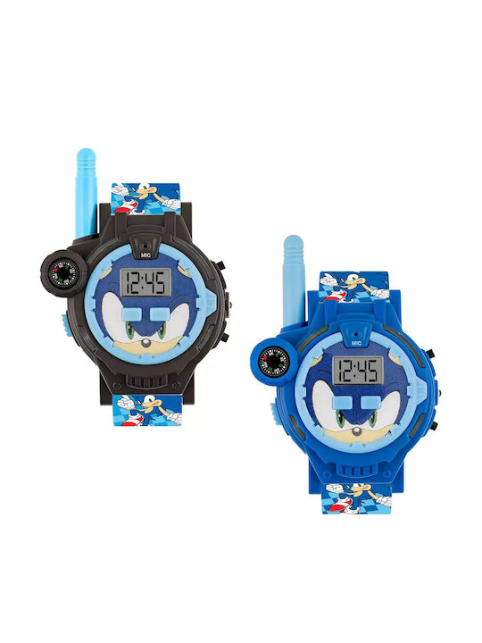 Disney Ceas digital pentru copii Sonic cu curea din cauciuc/plastic Albastru
