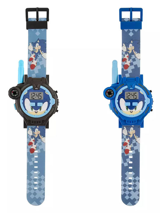 Disney Ceas digital pentru copii Sonic cu curea din cauciuc/plastic Albastru