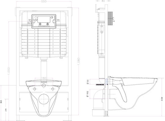 Japar 58-51095 Built-in Plastic Low Pressure Rectangular Toilet Flush Tank
