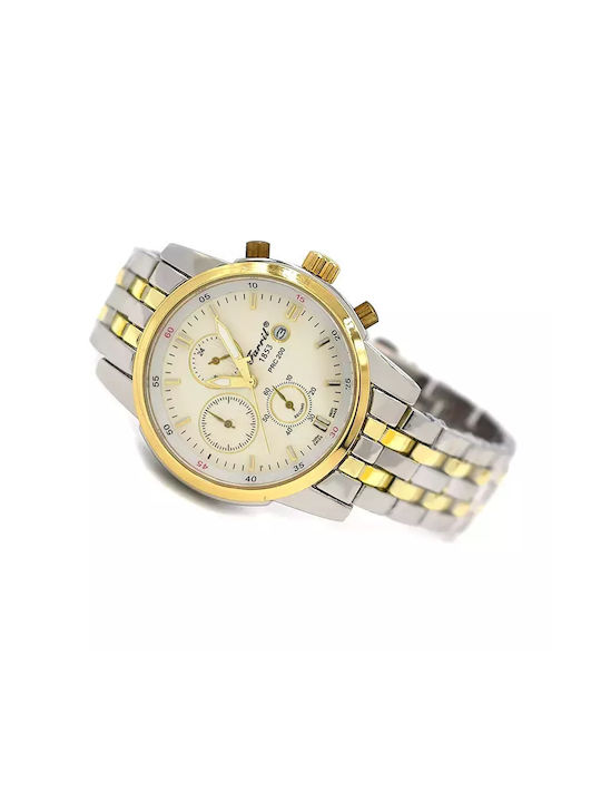 Farril Watch Chronograph with Gold Metal Bracelet