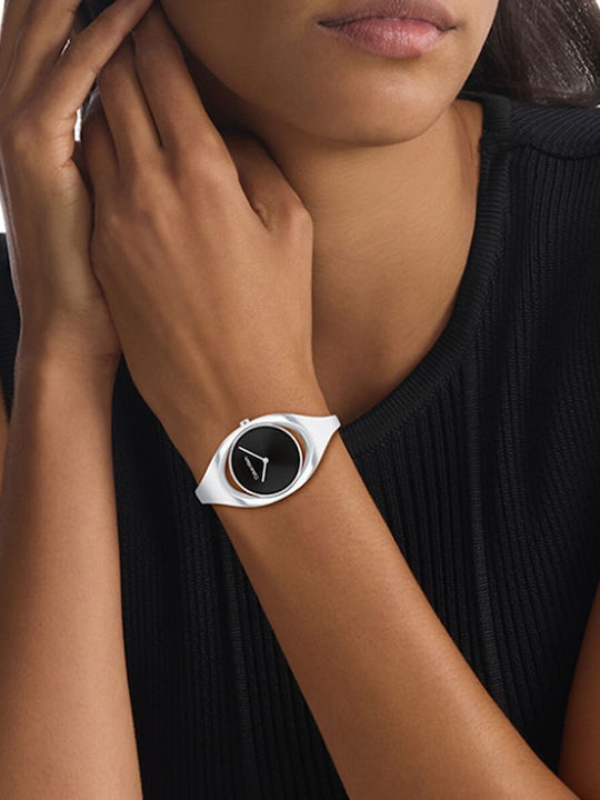 Calvin Klein Γυναικείο Ρολόι 32mm Μπαταρίας με Ασημί Μεταλλικό Μπρασελέ