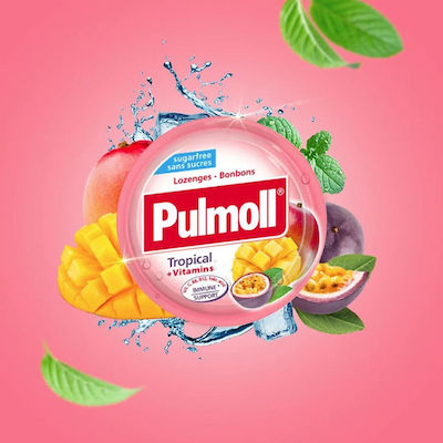 Pulmoll Tropical + Vitamins Lozenges Gluten-Free 45gr