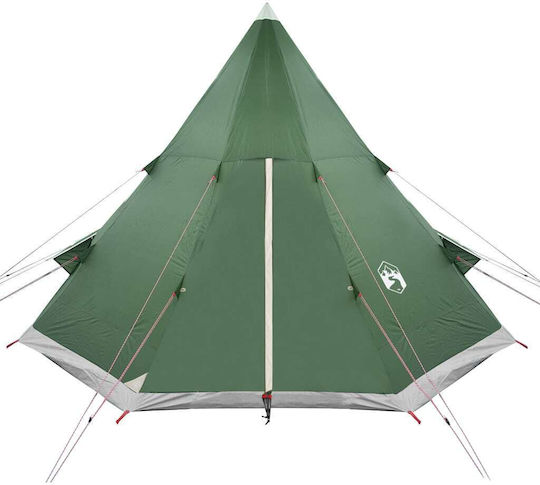 vidaXL Summer Camping Tent Teepee Green for 4 People 367x367x259cm
