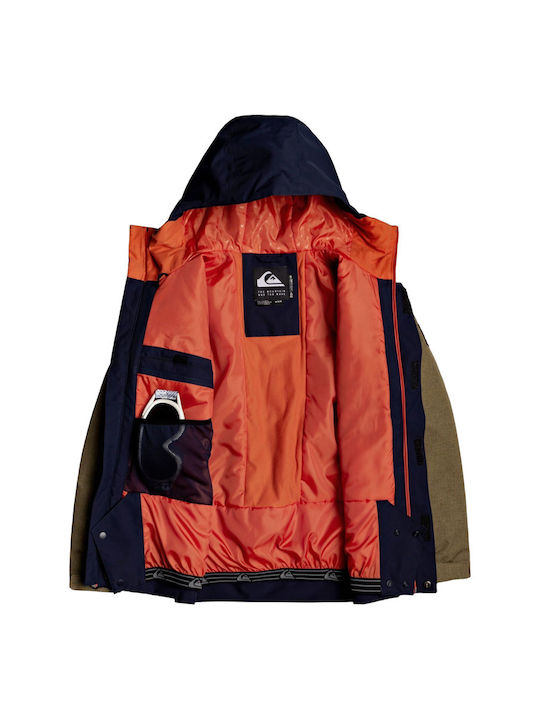 Quiksilver Waterproof Kids Casual Jacket with Hood Navy Blue