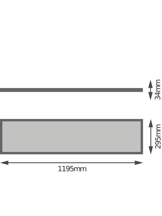 Ledvance Παραλληλόγραμμο LED Panel 32W με Ψυχρό Λευκό Φως 6500K 120x30εκ.