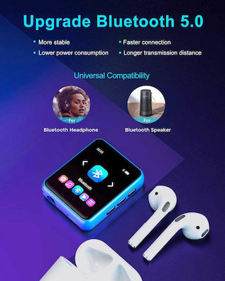 Joliker MP3 Player (32GB) με IPS Οθόνη Αφής 2.4" Μπλε