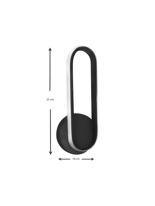 Megapap Futura Lamp Wall with Integrated LED Black 5x25cm