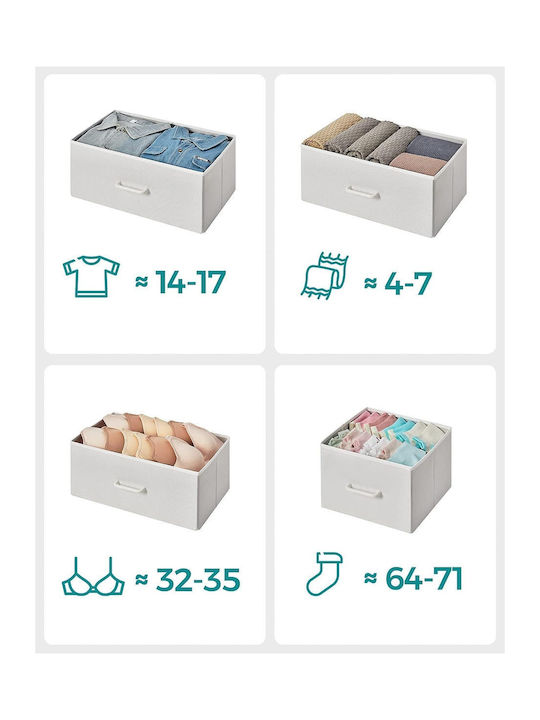 Storage Drawers Made of Wood & Fabric with 7 Drawers L98xW28.5xH85cm