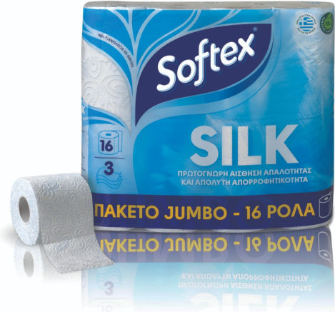 Softex Silk Toilet Paper 16 Rolls 3 Ply (95gr/Roll)
