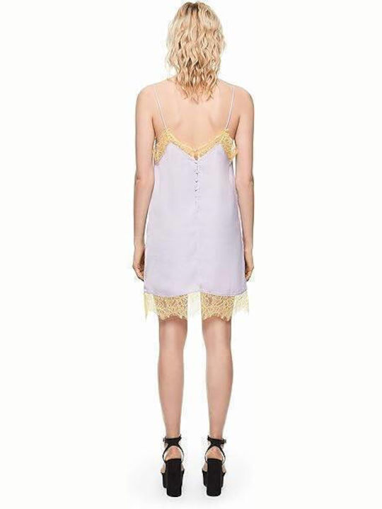 Pepe Jeans Dua Lipa Nicole Summer Mini Evening Dress with Lace Purple