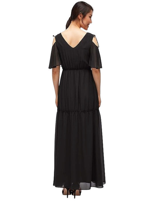 Tom Tailor Maxi Shirt Dress Dress with Ruffle Black