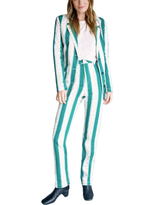 RVCA Z3JKRARVF1 Women's Waisted Blazer Green Z3JKRARVF1-2882
