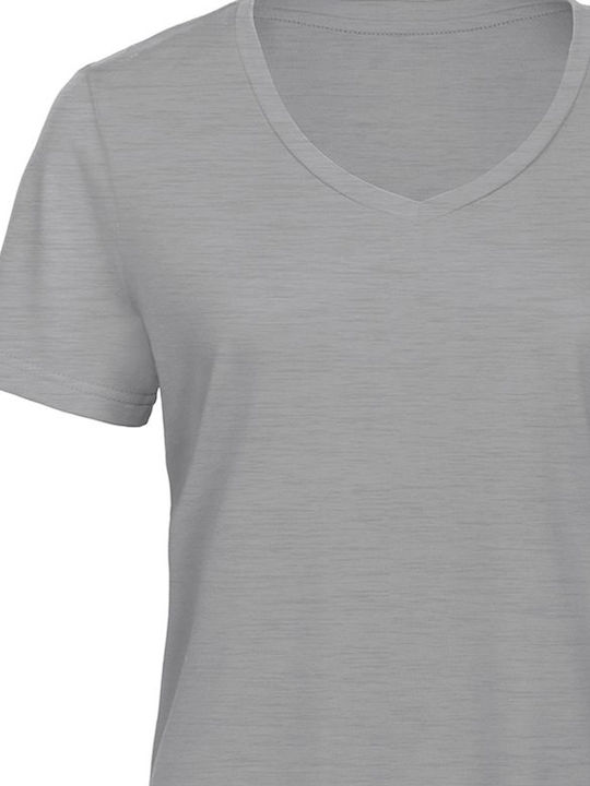 B&C Triblend Women's Short Sleeve Promotional T-Shirt Heather Light Grey