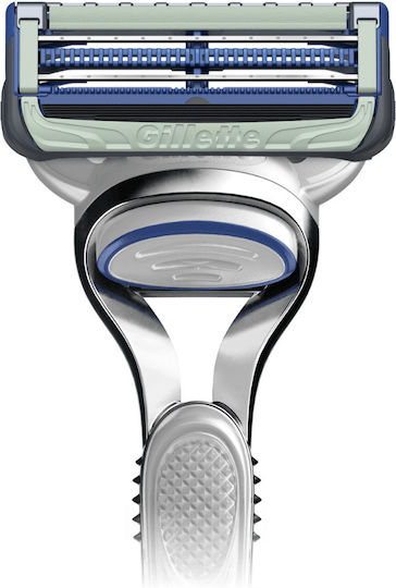 Gillette Skinguard Sensitive Razor cu Capete de schimb 3 lame și bandă lubrifiantă pentru piele sensibilă 2buc