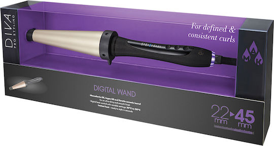 Diva Pro Styling Digital Wand Κωνικό Ψαλίδι Μαλλιών για Μπούκλες 45mm 80W Pro304