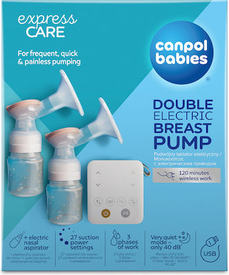 Canpol Babies Ηλεκτρικό Διπλό Θήλαστρο Express Care Μπαταρίας Χωρίς BPA Μπεζ