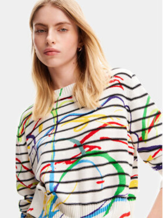 Desigual Women's Long Sleeve Pullover Cotton Multicolour