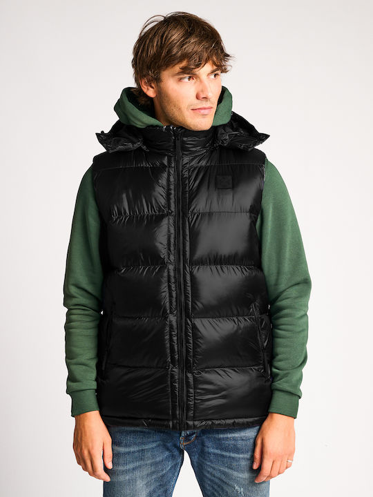 Staff Ärmellos Herren Winter Jacke Puffer Schwarz