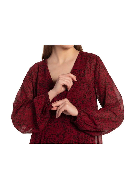 Pepe Jeans Lisie Rochii de vară pentru femei Mini Rochie Jean Burgundy