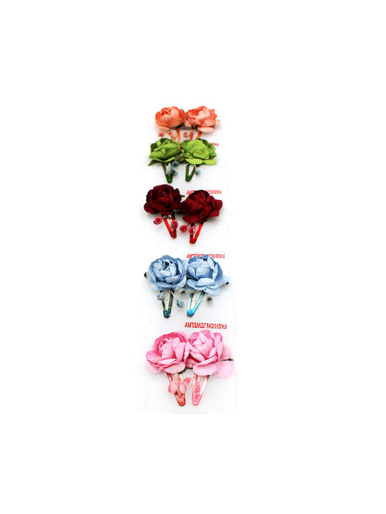 Set of Kids Hair Clips with Bobby Pin in Red Color