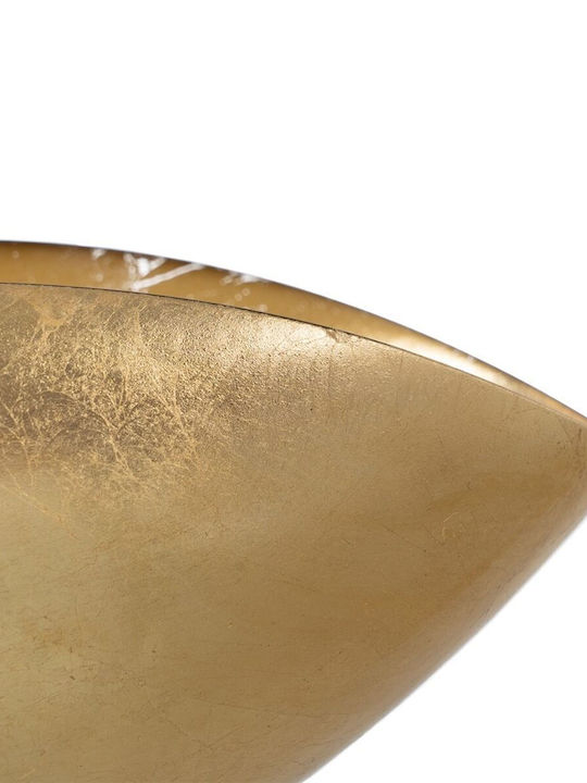 BigBuy Crystal Decorative Platter Gold 15x29x13cm