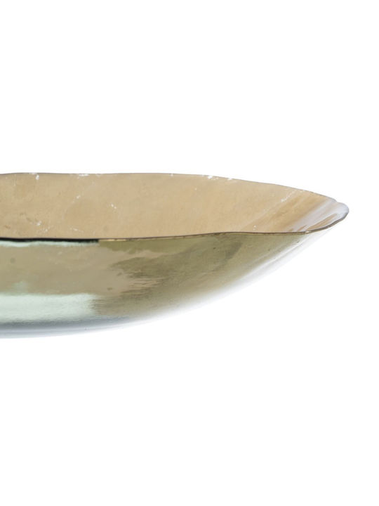 BigBuy Crystal Decorative Platter Gold 39x39x6.5cm