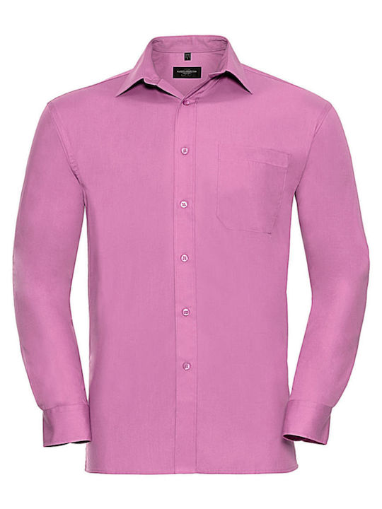 Russell Athletic R-936m-0 Men's Shirt Long Sleeve Bright Pink