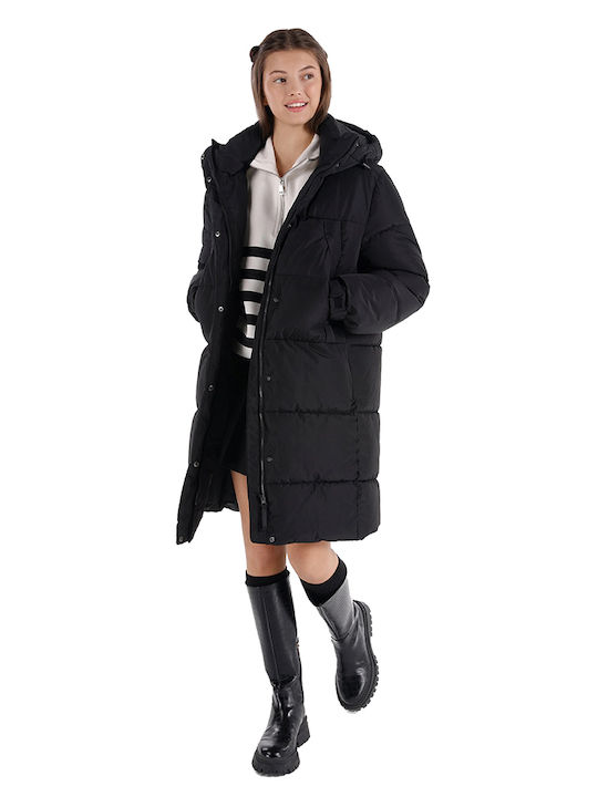 Lungă Jachetă de femei Puffer Black