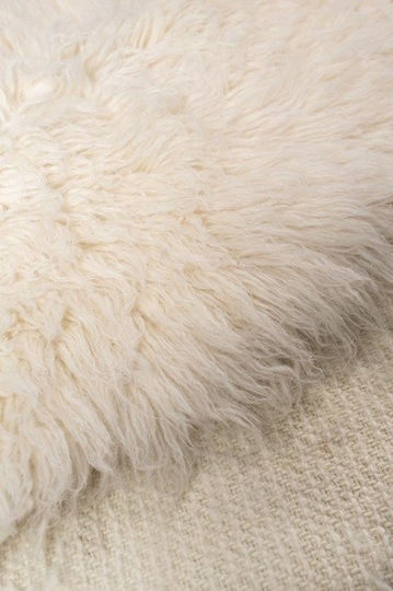 Βιοκαρπέτ Flokati Χαλί Στρογγυλό Natural Φ90cm