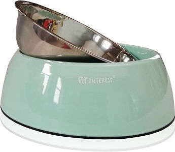 Pet Interest Deluxe Dual Bowl Food & Water for Cat 200ml in Light Blue Color