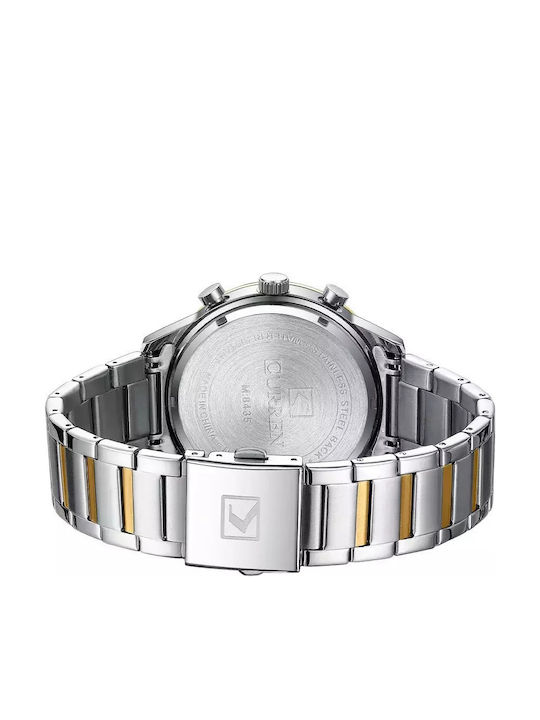 Curren Women's Watch Chronograph with Pink Gold Metal Bracelet