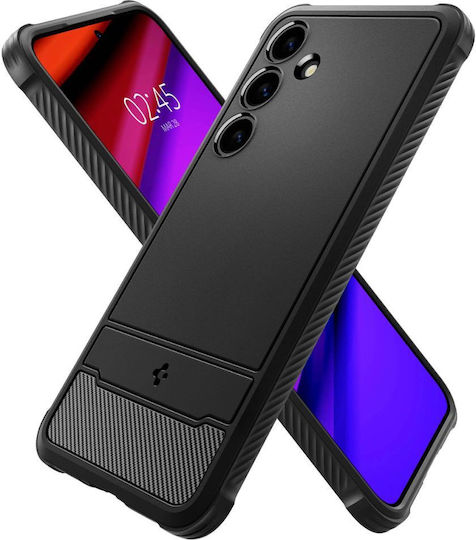 Spigen Rugged Armor Umschlag Rückseite Kunststoff 2mm Set mit Glas Schwarz (Galaxy S24)