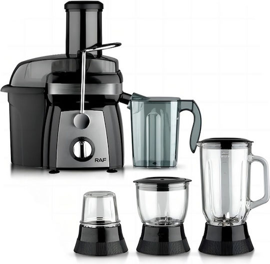 Raf R.2830 Multifunctional Food Processor 1200W with Pot 1.5lt and Jug Blender Black
