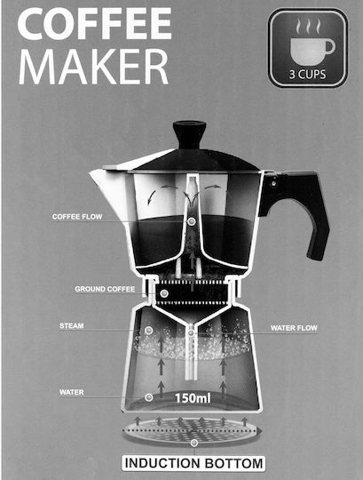 Maestro 9 Espresso Stovetop Pot 9 Cups Silver