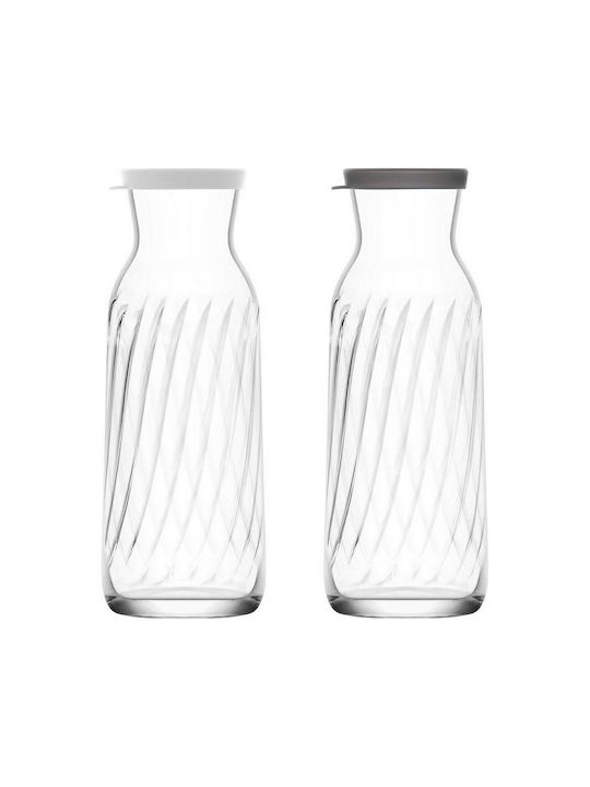 Gurallar Glass Water Bottle with Screw Cap Transparent 1200ml