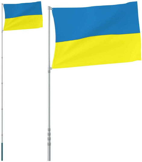 Flagge der Ukraine Polyester mit einem Einsatz 5,55 m. aus Aluminium