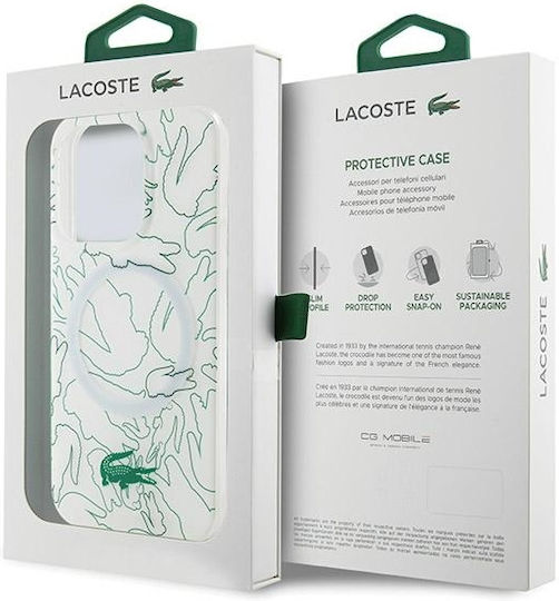 Lacoste Double Layer Repeat Magsafe Back Cover Πλαστικό Λευκό (iPhone 15 Pro)
