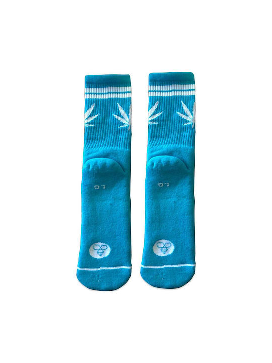 Bee. Unusual. Edition Leaf Stripes Men's Socks Island Blue