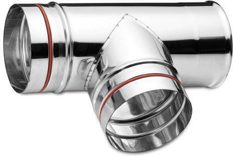 Inox Shell Ταφ Σύνδεσης Καπνοδόχου Inox 120mm Ασημί