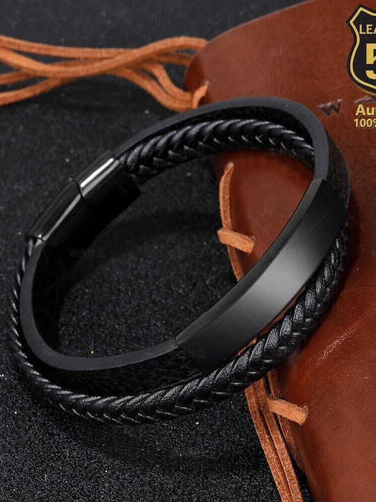 Leather 55 Ανδρικό Βραχιόλι Δερμάτινο