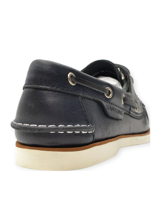 Δερμάτινα Ανδρικά Boat Shoes σε Μπλε Χρώμα