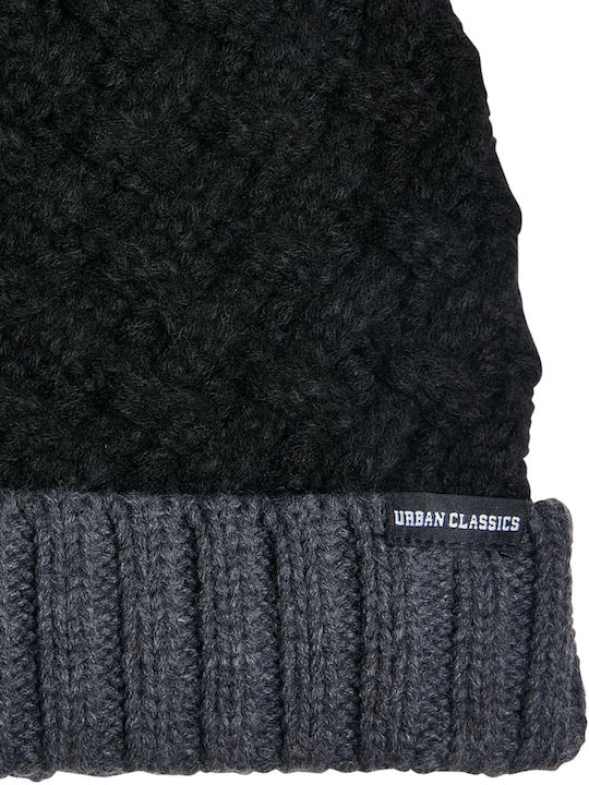 Urban Classics Beanie Unisex Beanie mit Strickmuster in Schwarz Farbe