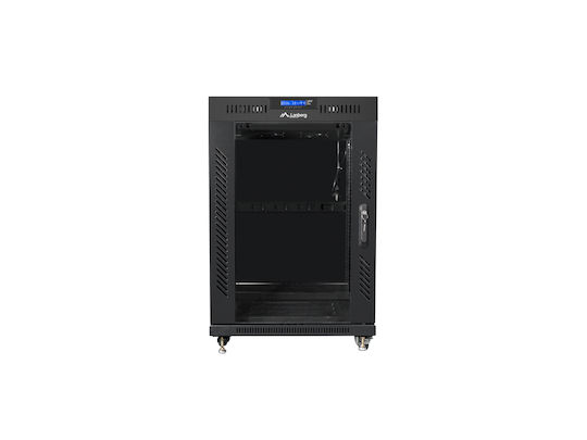 Lanberg Επιδαπέδια Καμπίνα Rack 15U 60x80x92.8cm Μαύρο FF01-6815-12BL