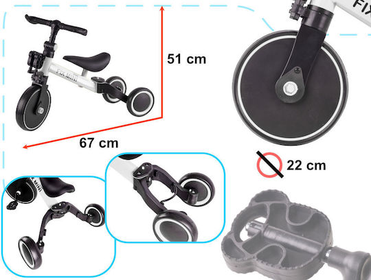 Fio Trike Fix Mini για 3+ Ετών Λευκό