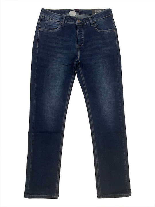 Ustyle Men's Jeans Pants in Straight Line Blue