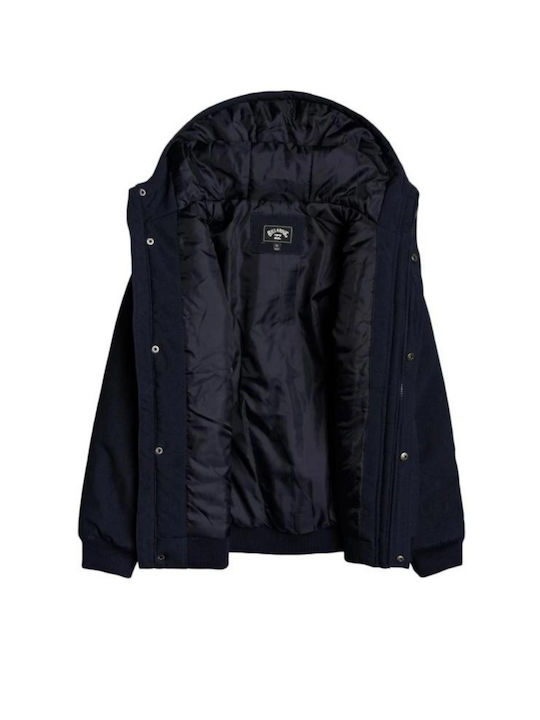 Billabong Waterproof Kids Casual Jacket with Hood Navy Blue All Day