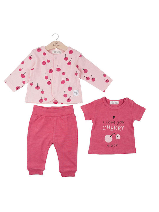 Babybol Set pentru copii cu Pantaloni Magazin online de iarnă 3buc Pink