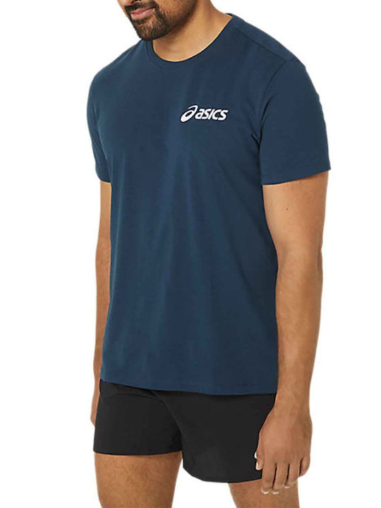 ASICS Men's Short Sleeve Blouse Blue