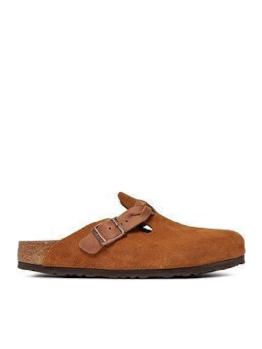 Boston Braided Anatomical Leather Women's Slippers Brown Narrow Fit