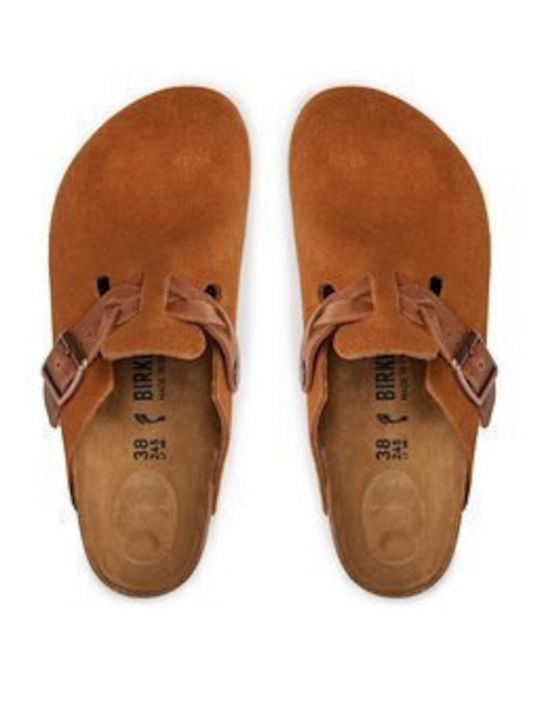 Boston Braided Anatomical Leather Women's Slippers Brown Narrow Fit